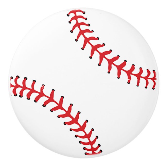 Baseball-Entwurfsknopf, Kabinettkasten Keramikknauf (Vorderseite)