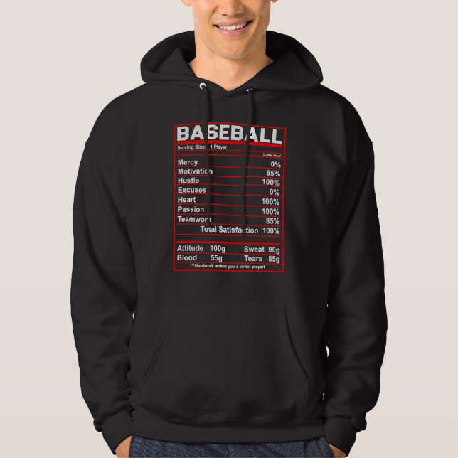 Baseball Ernährung Coach oder Spieler  Hoodie (Vorderseite)