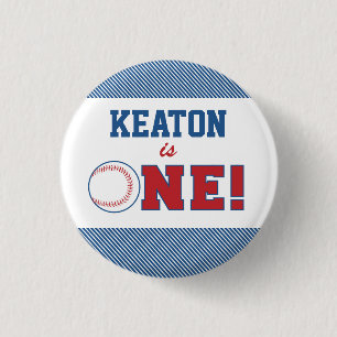 Baseball-erster Geburtstags-Knopf Button