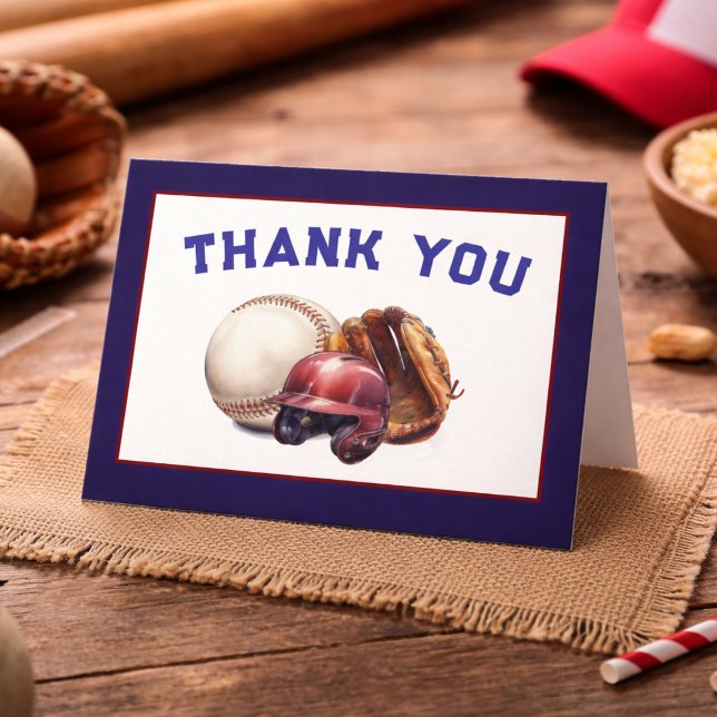 Baseball erstes Jahr ab 1. Geburtstag Dankeskarte (American Football First Year Down 1st Birthday thank you card)