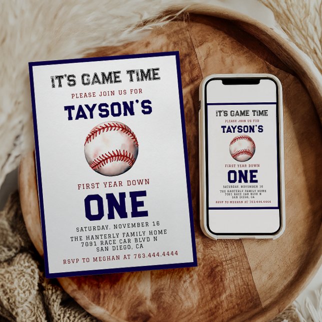 Baseball erstes Jahr ab 1. Geburtstag Einladung (Von Creator hochgeladen)