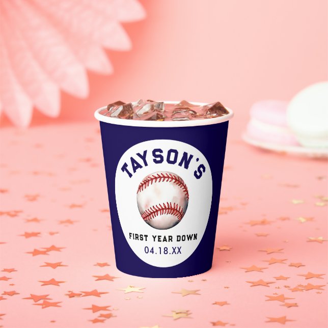 Baseball erstes Jahr ab 1. Geburtstag Pappbecher (Insitu)