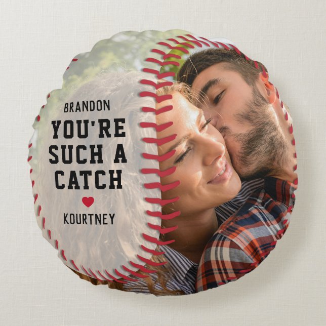 Baseball Fan Boyfriend-Geschenk Rundes Kissen (Vorderseite)