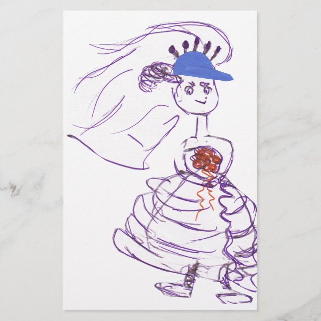 Baseball Fan Bride Briefpapier (Vorderseite)