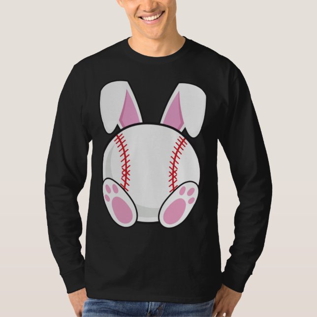 Baseball Fan Easter Baseball Bunny Easter Friend R T-Shirt (Vorderseite)