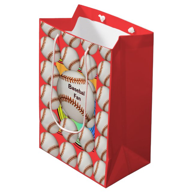Baseball-Fan Mittlere Geschenktüte (Vorderseite Schrägansicht)