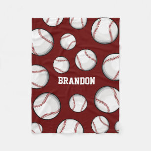 Baseball-Fan-Name-Kastanienbraun Fleecedecke