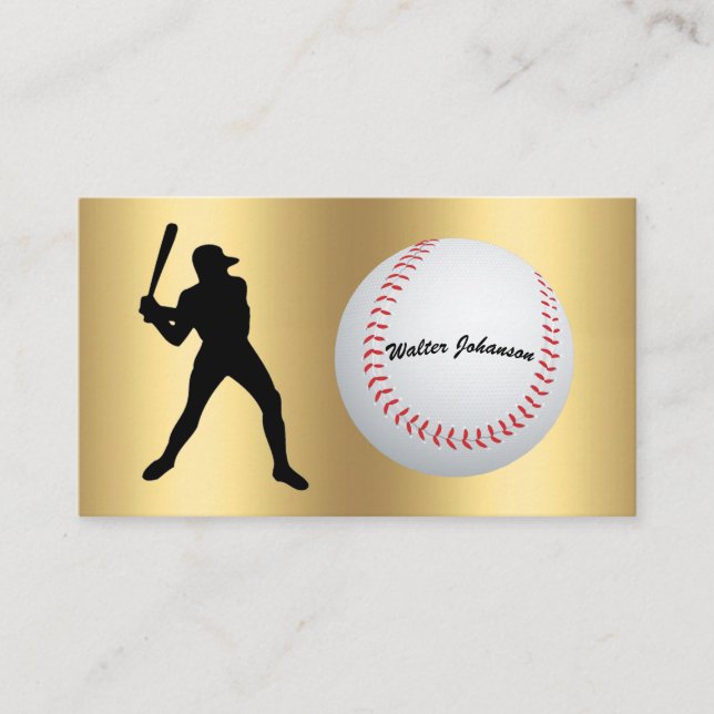Baseball Fan oder Spieler Schlagmann-Silhouette Ba Visitenkarte (Vorderseite)