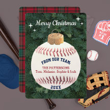 Baseball Fan Ornament Custom Foto Weihnachtskarte
