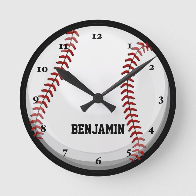 Baseball - Fan Runde Wanduhr (Vorderseite)