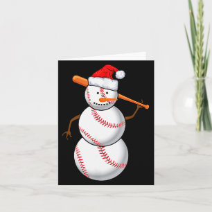 Baseball-Fan-Schneemann Lustiges Weihnachtsgeschen Karte