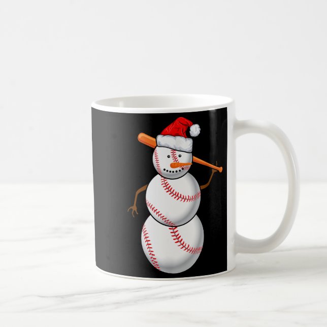 Baseball Fan Snowman Funny Christmas Gift  Kaffeetasse (Rechts)