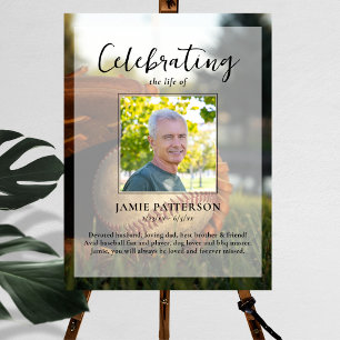 Baseball-Fan Spieler Lebens Feier Foto Beerdigung Poster