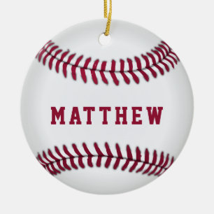 Baseball Fan Sports Add Name Weihnachten Keramik Ornament