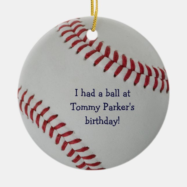 Baseball Fan-tastic_autograph-style Gastgeschenk Keramikornament (Vorne)