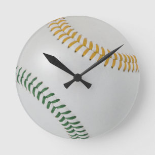 Baseball Fan-tastic_Color Laces_go_gr Runde Wanduhr