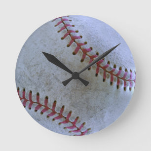 Baseball Fan-tastic_racked ball Runde Wanduhr