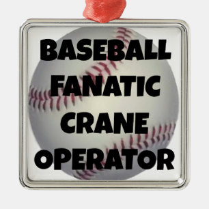Baseball Fanatic Crane Operator Silbernes Ornament