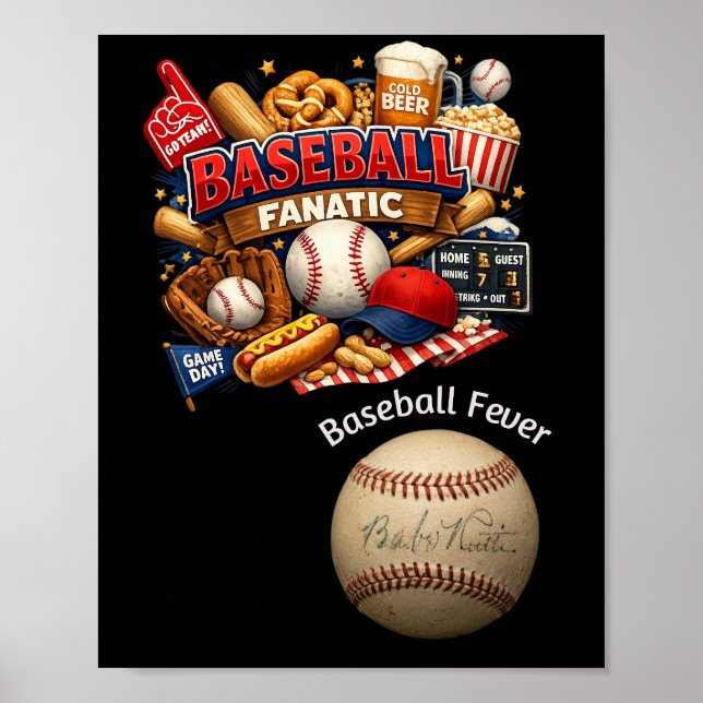 Baseball fanatic poster (Vorne)