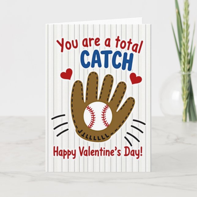 Baseball-Fang-Valentinskarte Karte (Vorderseite)