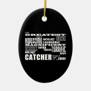 Baseball-Fänger: Bestster Fänger Keramik Ornament