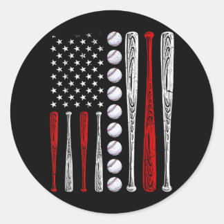 Baseball-Fans Amerikanische Flagge Unabhängigkeits Runder Aufkleber