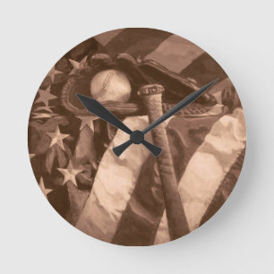 Baseball Fan's Clock Runde Wanduhr