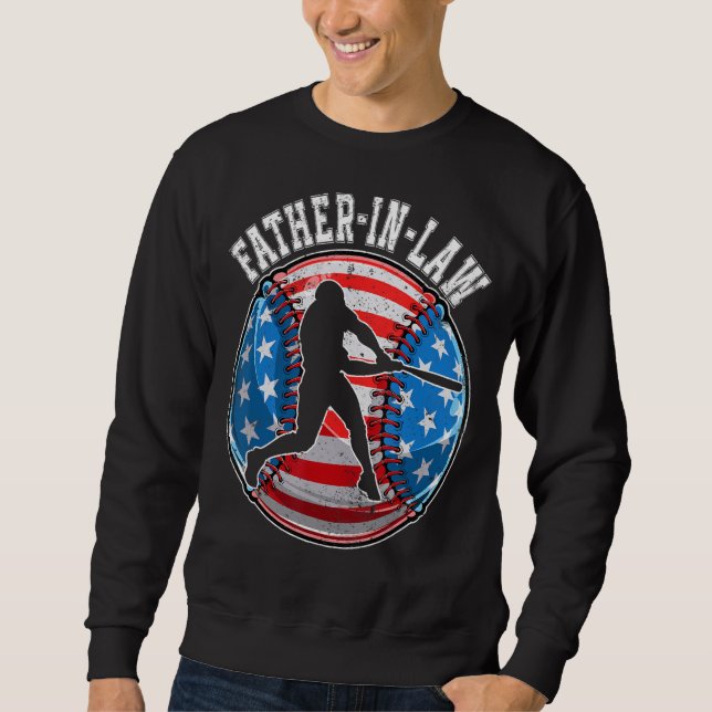 Baseball Father In Law American Flag USA  Father s Sweatshirt (Vorderseite)