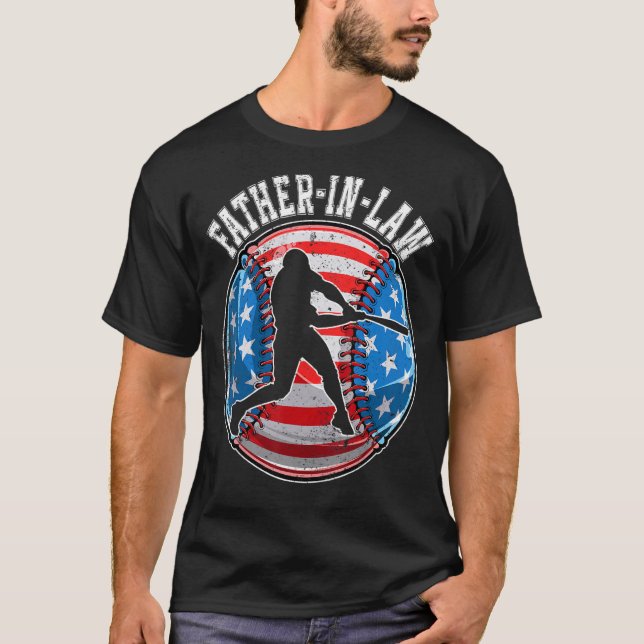 Baseball Father In Law American Flag USA  Father s T-Shirt (Vorderseite)