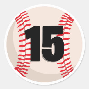 Baseball-Favoritennummer #15 Runder Aufkleber