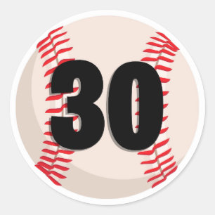 Baseball-Favoritennummer #30 Runder Aufkleber