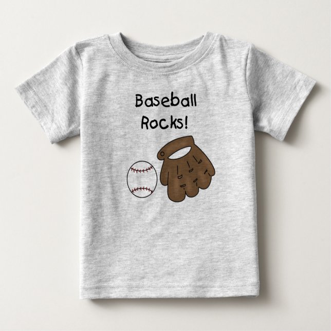 Baseball-Felsen Baby T-shirt (Vorderseite)