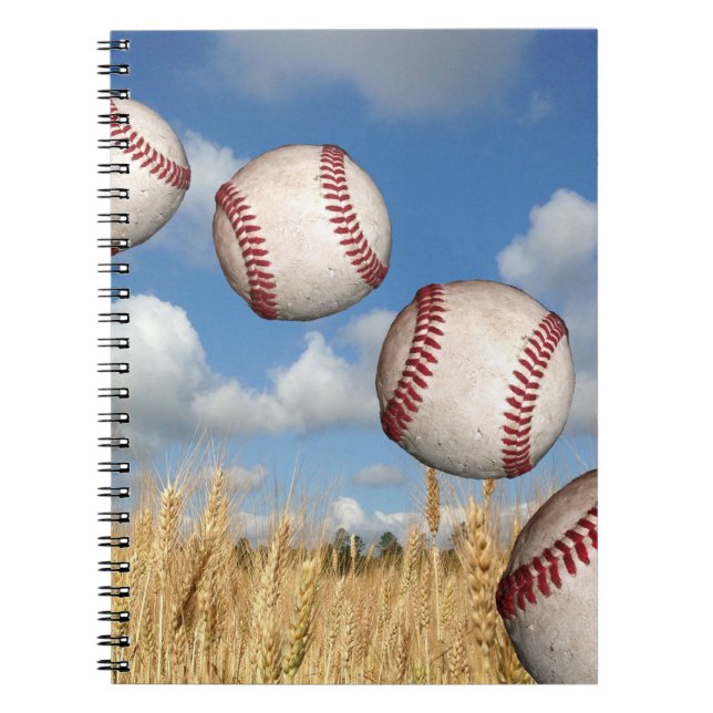 Baseball Field, Baseball in Air Notebook Notizblock (Vorderseite)