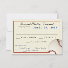 Baseball Field Pass Wedding Response Card RSVP Karte
