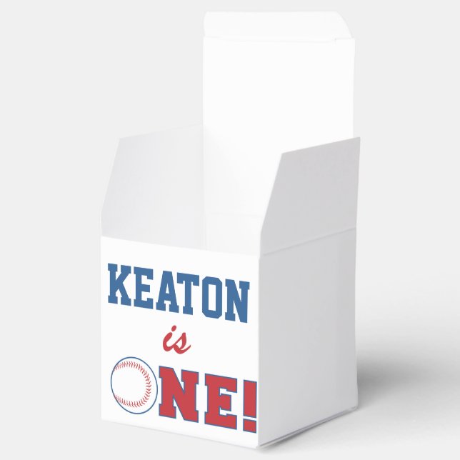 Baseball First Birthday Favor Box Geschenkschachtel (Geöffnet)