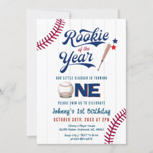 Baseball First Birthday Rookie des Jahres Einladung