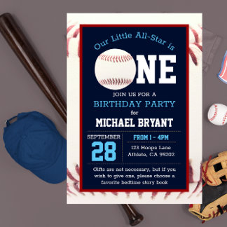 Baseball First Geburtstag Einladung