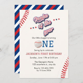 Baseball First Geburtstag Einladung