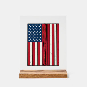 Baseball-Flagge abgenutzt Vintage-Vektor-Design_1 Acrylschild