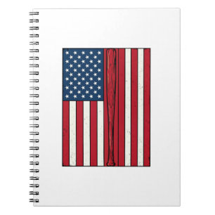 Baseball-Flagge abgenutzt Vintage-Vektor-Design_1 Notizblock