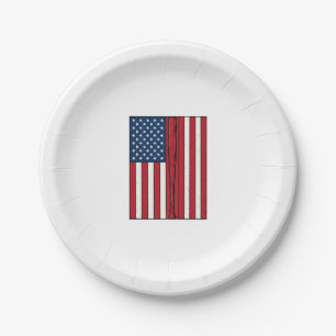 Baseball-Flagge abgenutzt Vintage-Vektor-Design_1 Pappteller