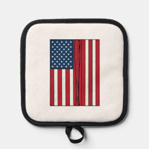 Baseball-Flagge abgenutzt Vintage-Vektor-Design_1 Topflappen