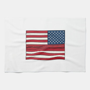 Baseball-Flagge abgenutzt Vintage-Vektordesign_1 Geschirrtuch
