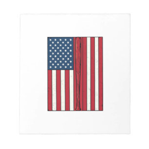 Baseball-Flagge abgenutzt Vintage-Vektordesign_1 Notizblock