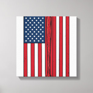 Baseball-Flagge Distressed Vintage Vektor Design_1 Leinwanddruck