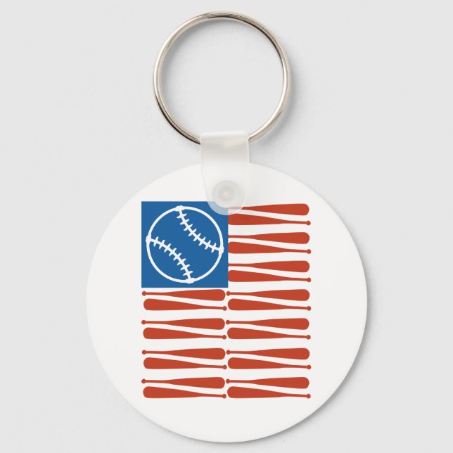 Baseball-Flagge Schlüsselanhänger (Vorderseite)