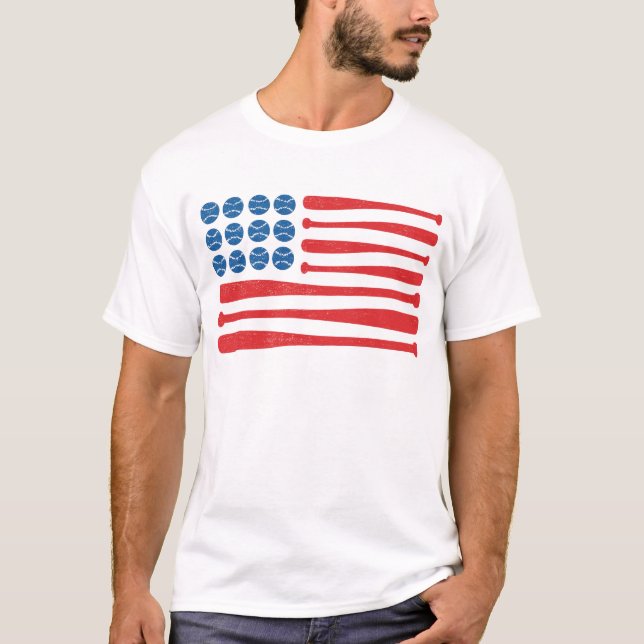 Baseball-Flagge T-Shirt (Vorderseite)