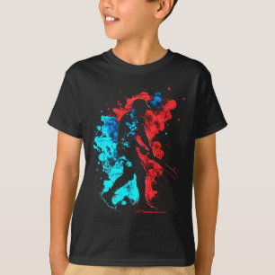 Baseball Flames Retro Baseballschläger Design T-Shirt