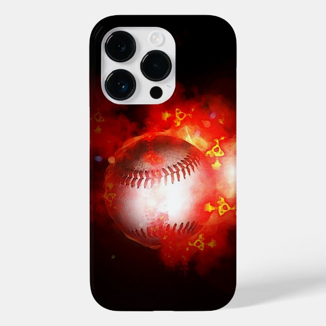 Baseball-Flaming Case-Mate iPhone Hülle (Rückseite)
