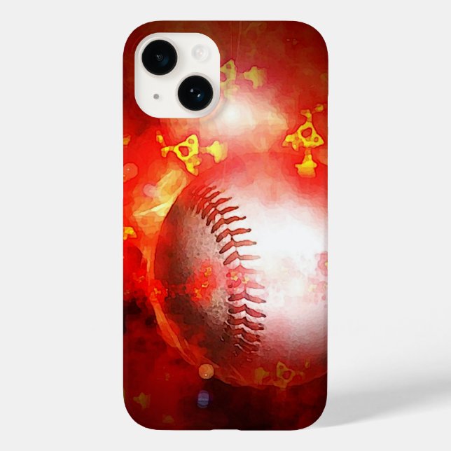 Baseball-Flaming Case-Mate iPhone Hülle (Rückseite)